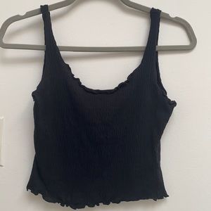 Urban Outfitters BDG Black Lettuce Trim Cropped Tank Top Size S